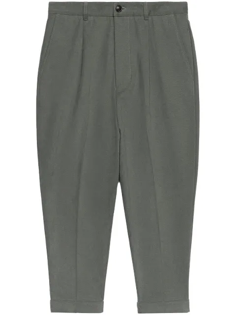 AMI Paris box-pleated cropped trousers