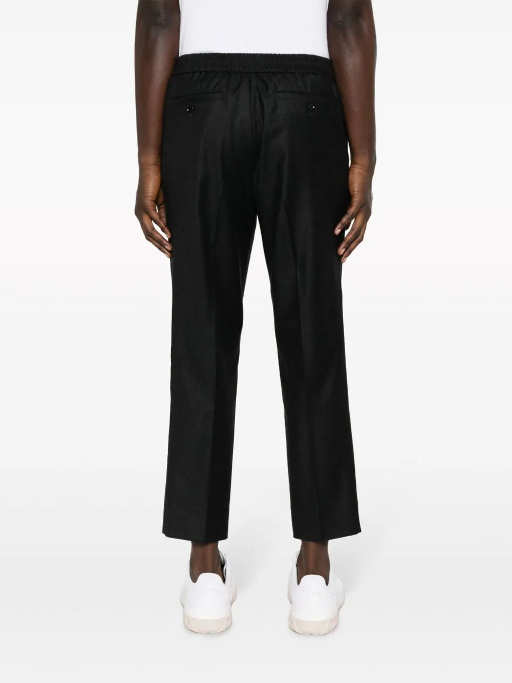 Shop Ami Alexandre Mattiussi Cropped Tailored Trousers In 055 Heather Grey