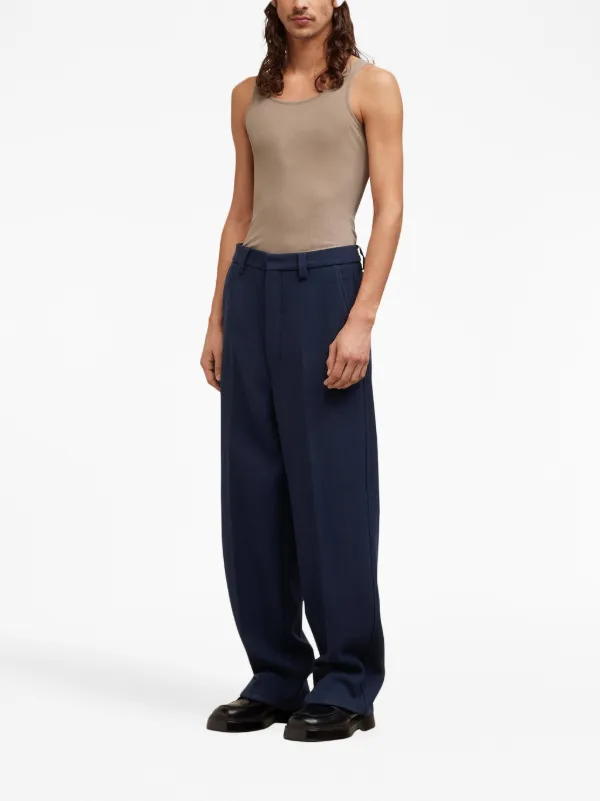 AMI Paris straight-leg Tailored Trousers | Blue | FARFETCH JO