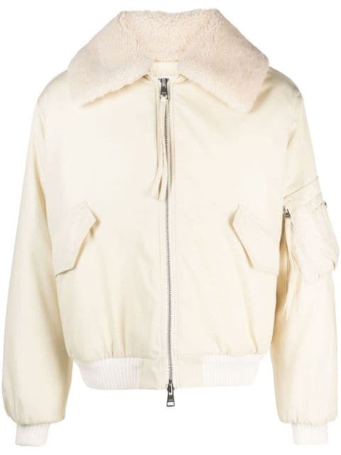 AMI Paris Boxy shearling-collar bomber jacket