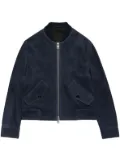 AMI Paris zip-up goatskin jacket - Blue