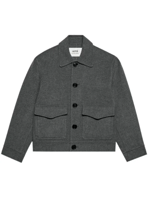 AMI Paris pointed-collar buttoned jacket