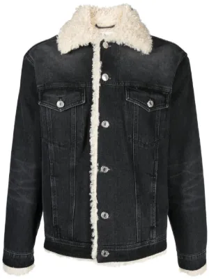 Black denim jacket sherpa hot sale lined