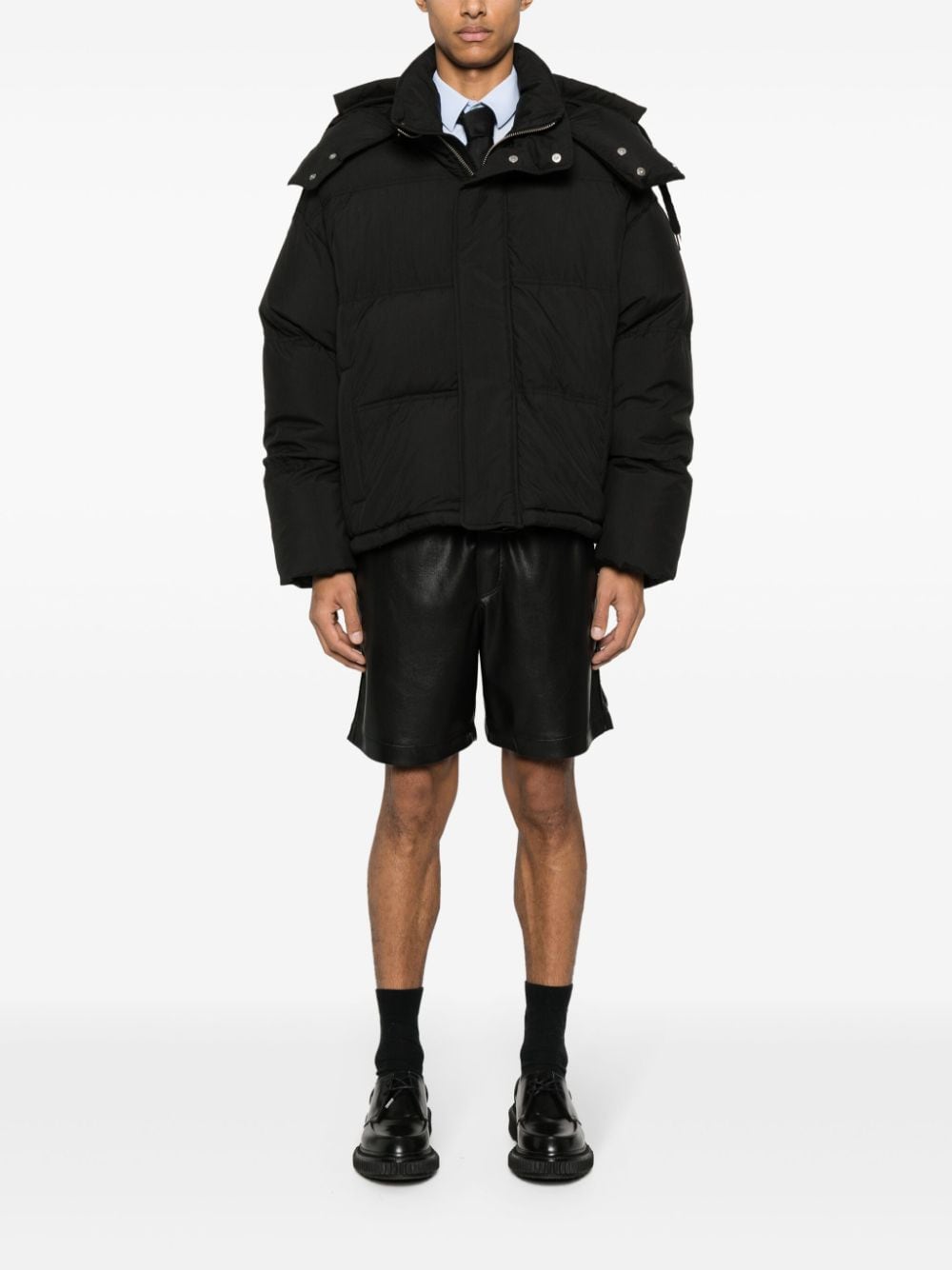 Shop Ami Alexandre Mattiussi Logo-appliqué Puffer Jacket In 001 Black
