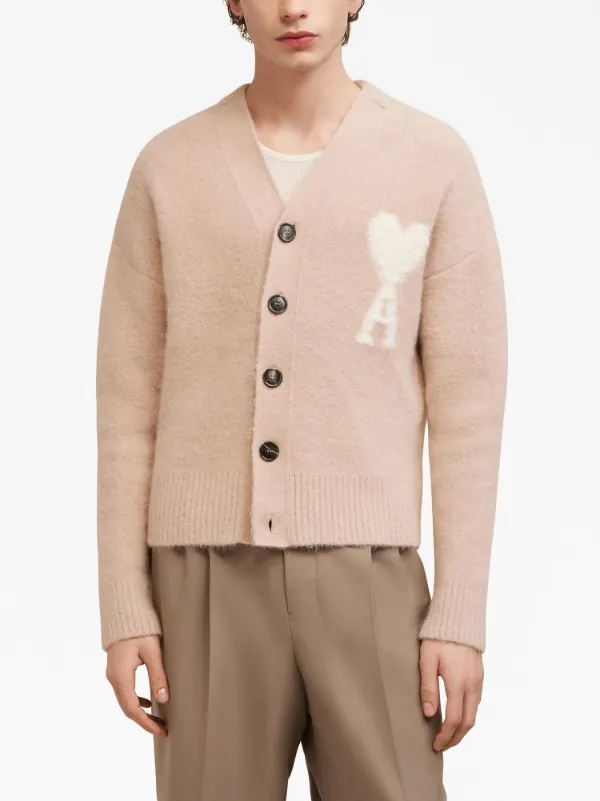 AMI Paris Cloudy Wool Ami De Coeur Cardigan - Farfetch