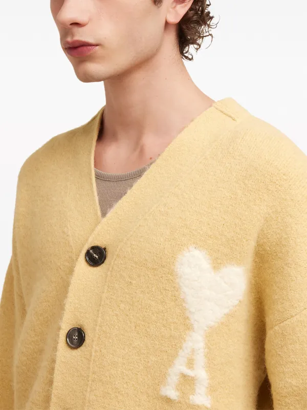 AMI Paris Cloudy Wool Ami De Coeur Cardigan - Farfetch