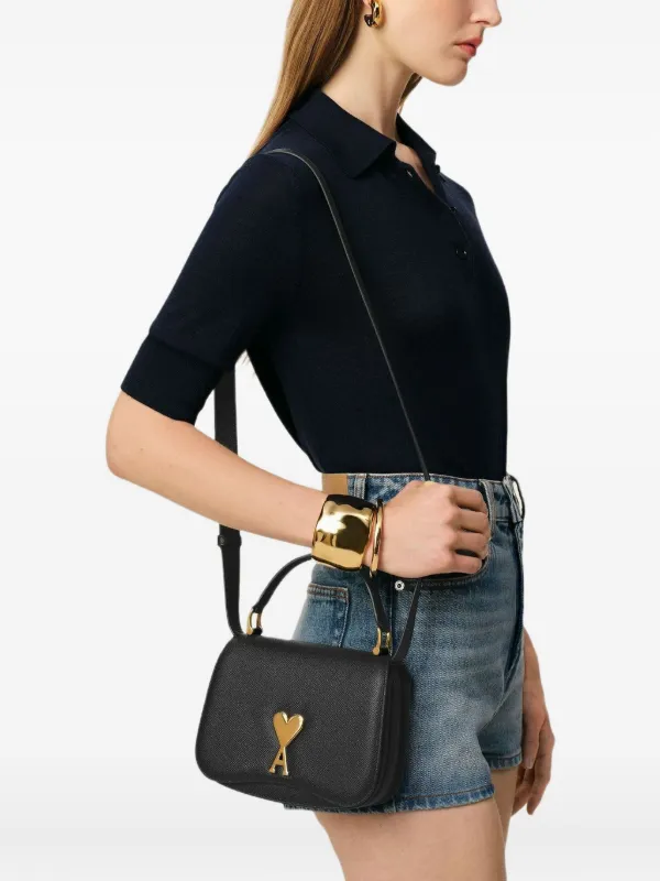AMI Paris Paris Paris Shoulder Bag | Black | FARFETCH