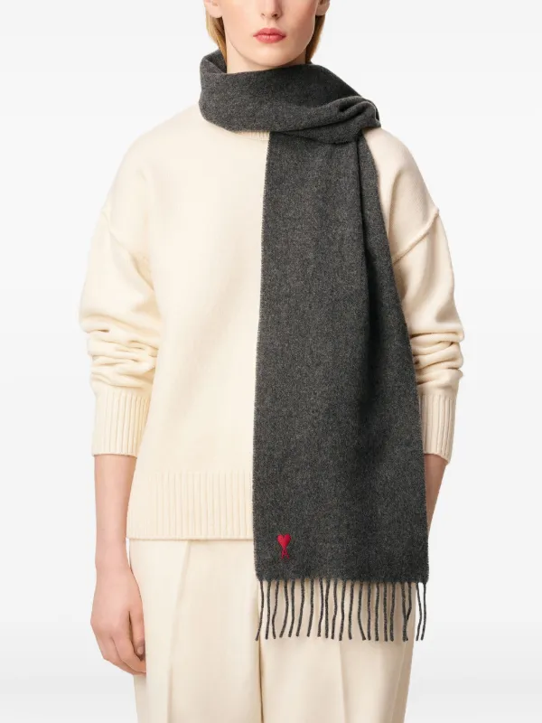 AMI DE COEUR スカーフ AMI Paris Ami De Coeur ウールスカーフ | グレー | FARFETCH JP