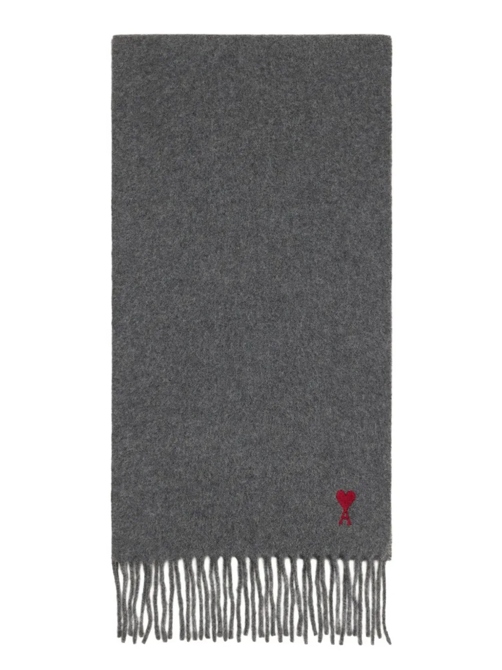 AMI Paris Ami de Coeur ウールスカーフ - グレー AMI Paris Ami de Coeur ウールスカーフ - グレー
