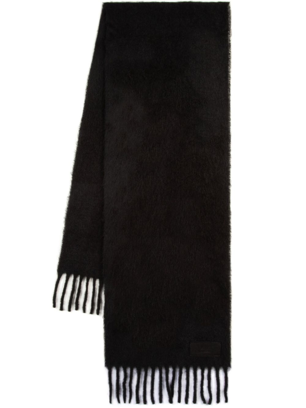 logo-patch fringed scarf