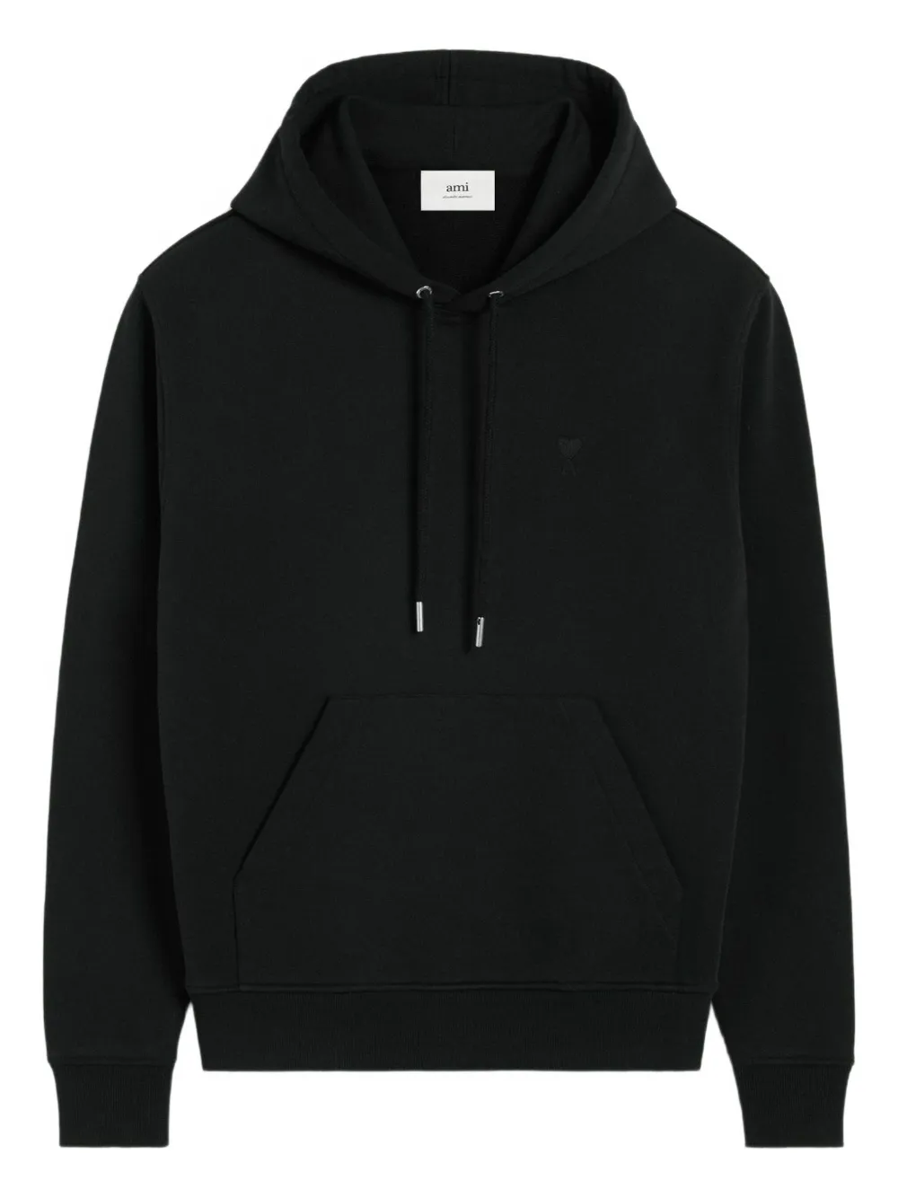 AMI Paris embroidered cotton hoodie | Black | Image 1