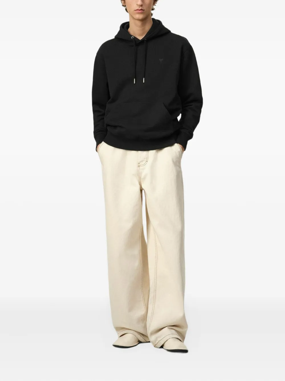 AMI Paris embroidered cotton hoodie | Hoodies | Image 2