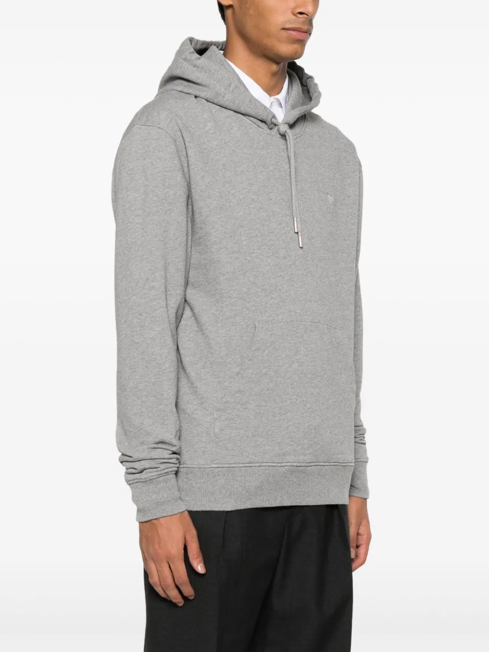 AMI Paris logo-embroidered organic-cotton Hoodie - Farfetch