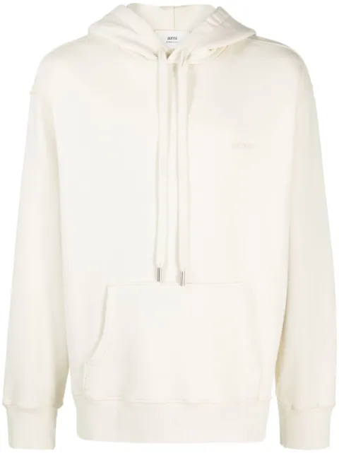 AMI Paris logo-embroidered cotton hoodie