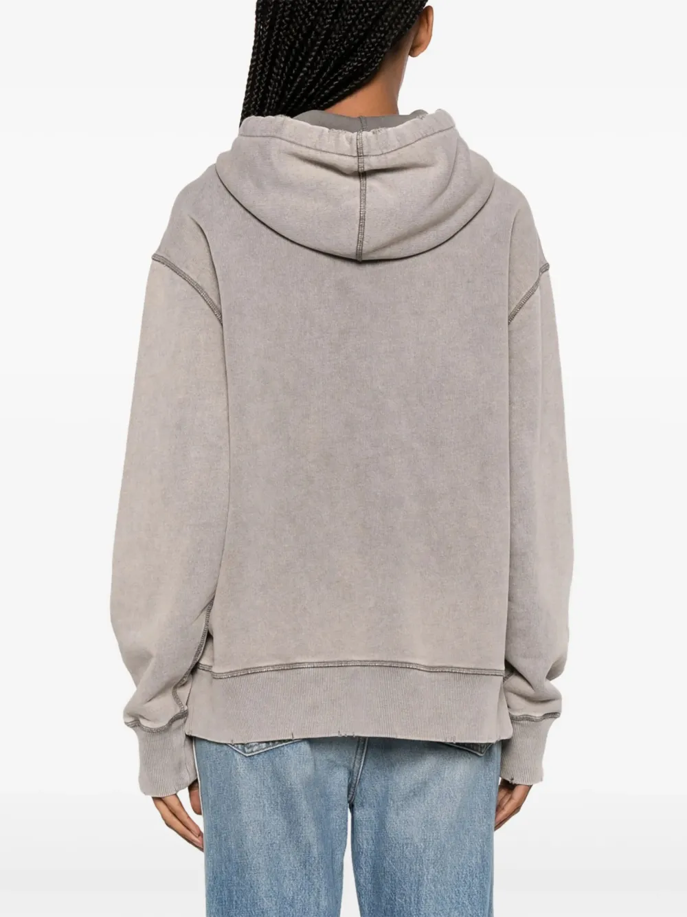 AMI Paris Katoenen hoodie met geborduurd logo Beige