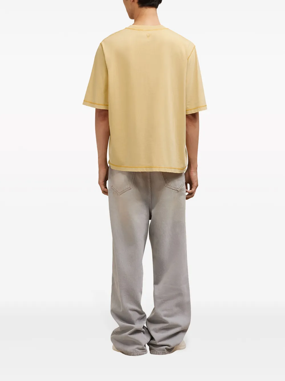 AMI Paris Katoenen T-shirt Geel