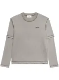 AMI Paris embroidered-logo layered sweatshirt - Grey