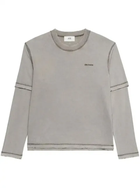 AMI Paris embroidered-logo layered sweatshirt 