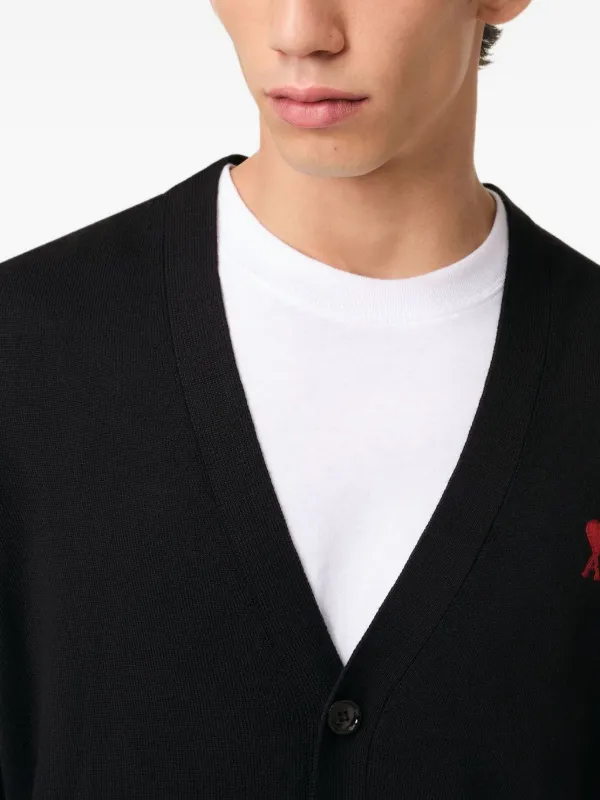 AMI Paris Ami De Coeur Cardigan | Black | FARFETCH