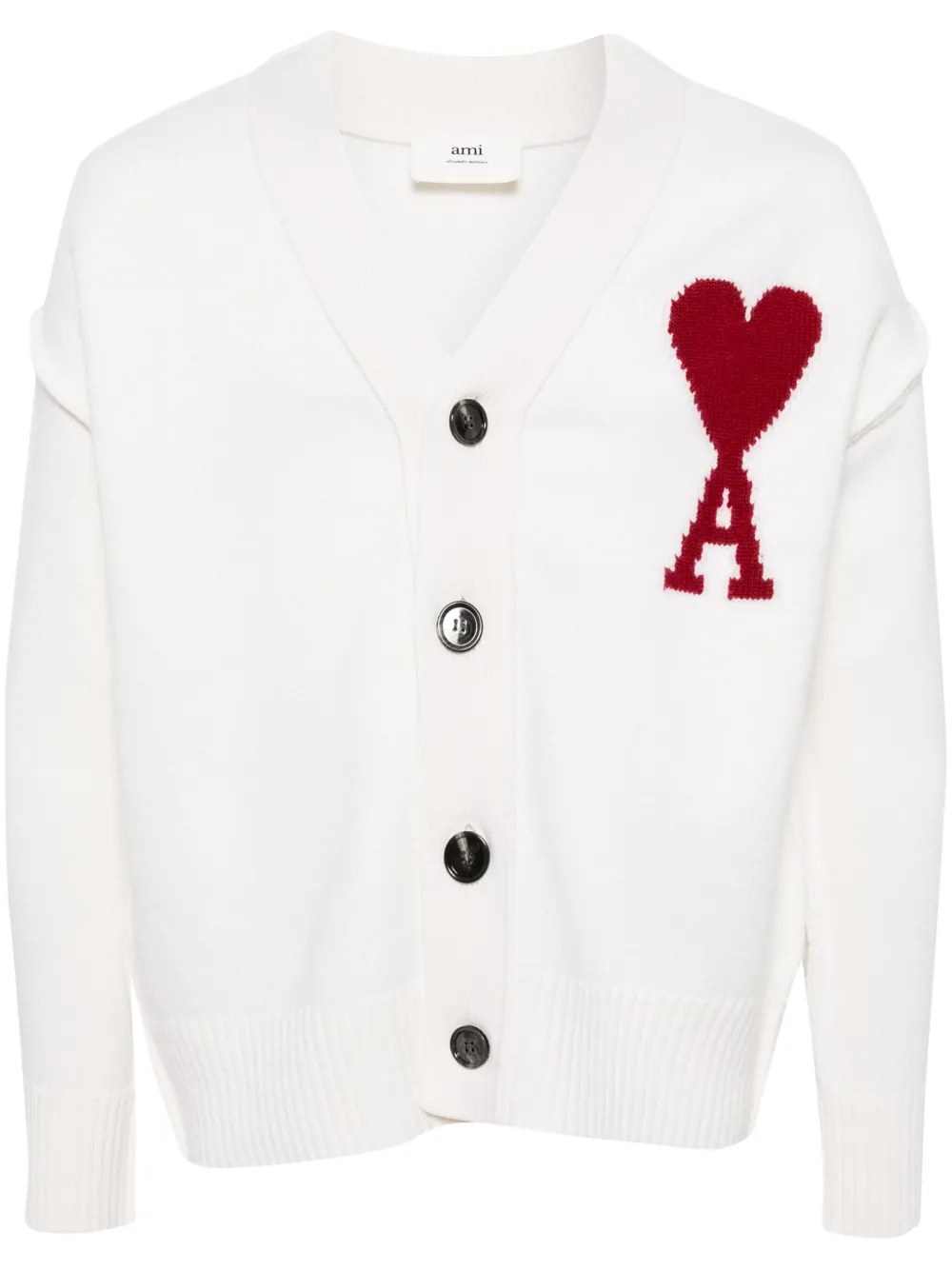 AMI Paris Ami De Coeur Wool Cardigan - Farfetch