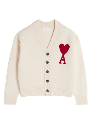 Ami Paris カーディガン AMI Paris Cardigan Ami De Coeur De Lã | Branco | FARFETCH BR