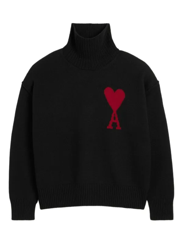 Ami Paris ニット ブラック AMI DE COEUR AMI Paris Ami De Coeur セーター | ブラック | FARFETCH JP