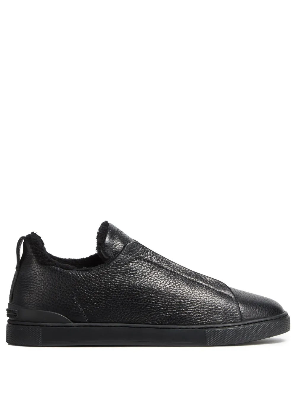 Zegna low-top deerskin slip-on sneakers - Nero