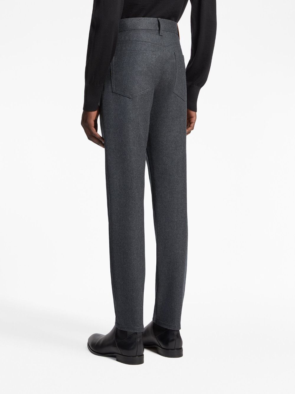 Shop Zegna Roccia Wool-cashmere Slim-fit Trousers In Grey