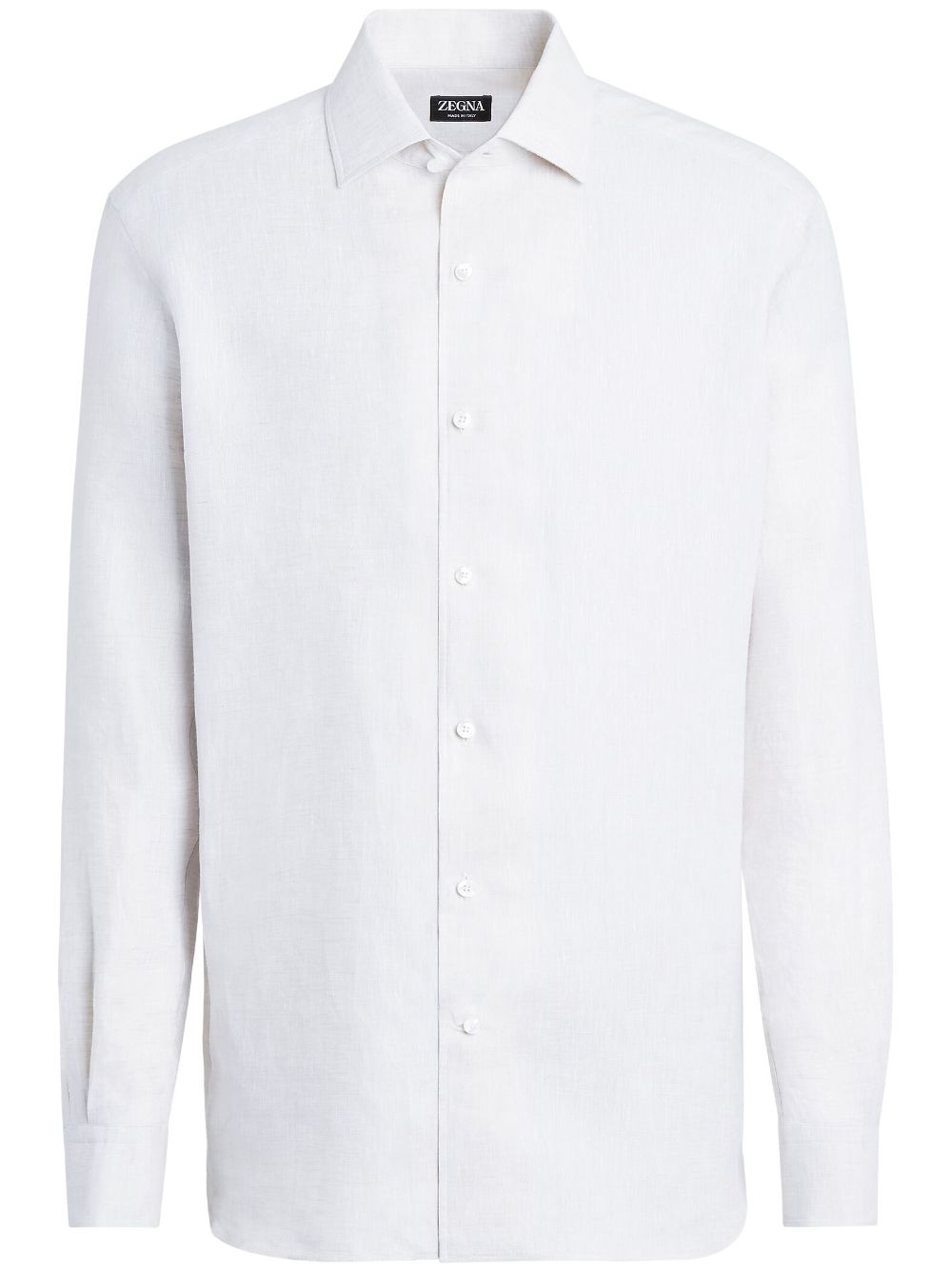 Zegna long-sleeve linen shirt - White