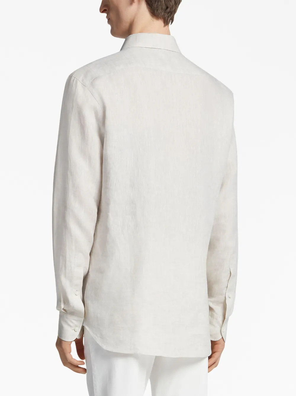 Zegna Luxury Linen Button-up Shirt In White
