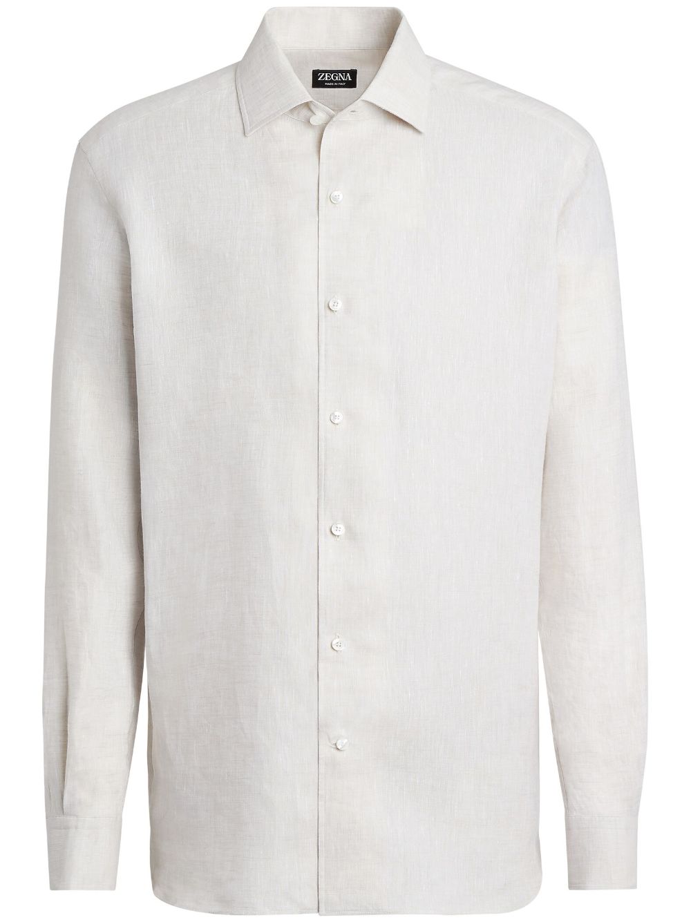 Zegna long-sleeve linen shirt - White