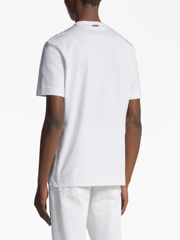 Zegna logo-embroidered Cotton T-shirt | White | FARFETCH