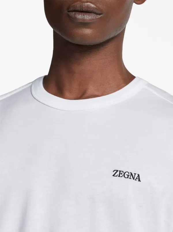 Zegna Off White Cotton T-Shirt