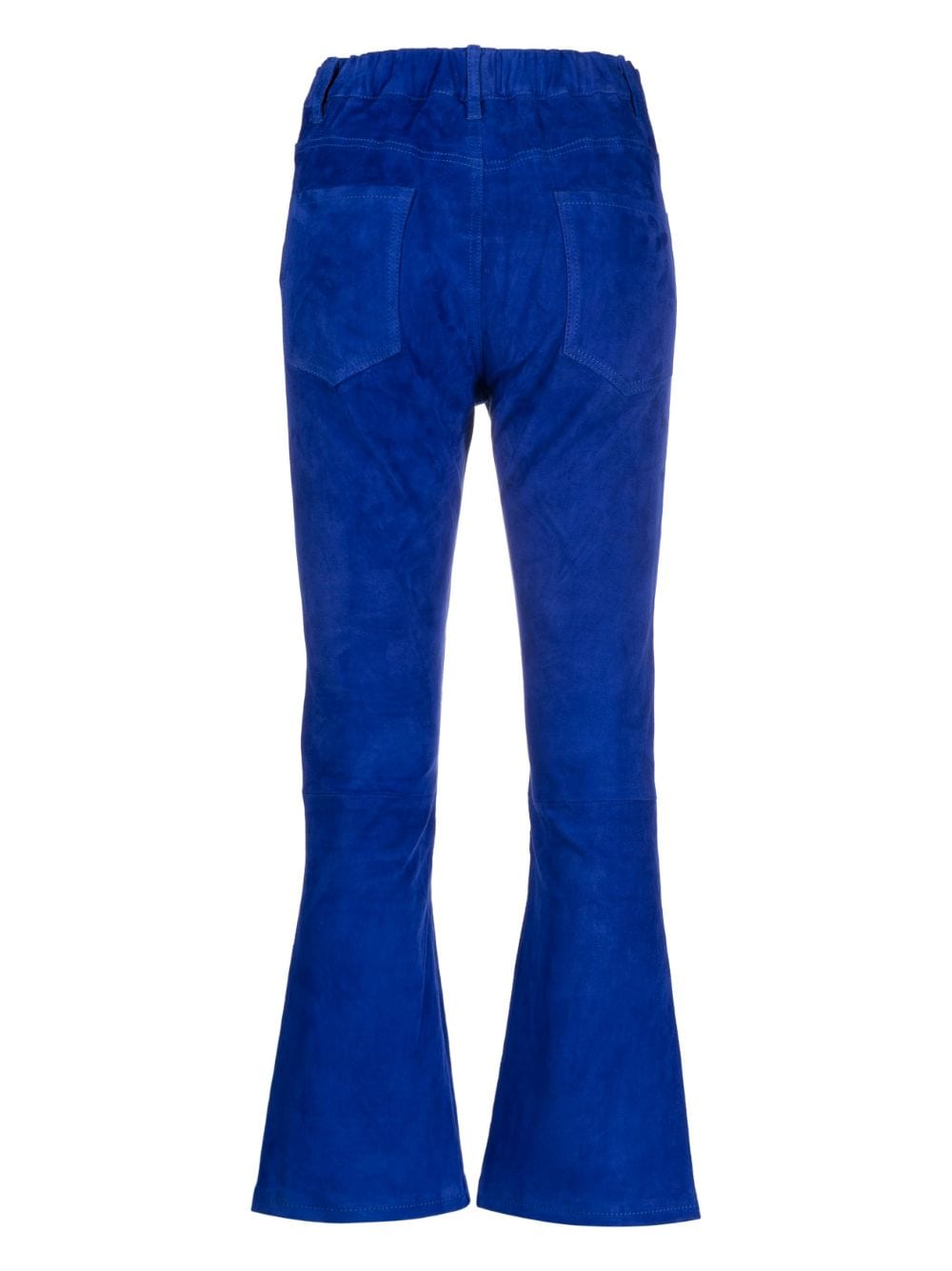 Shop Paula Flared Suede Trousers In Blue