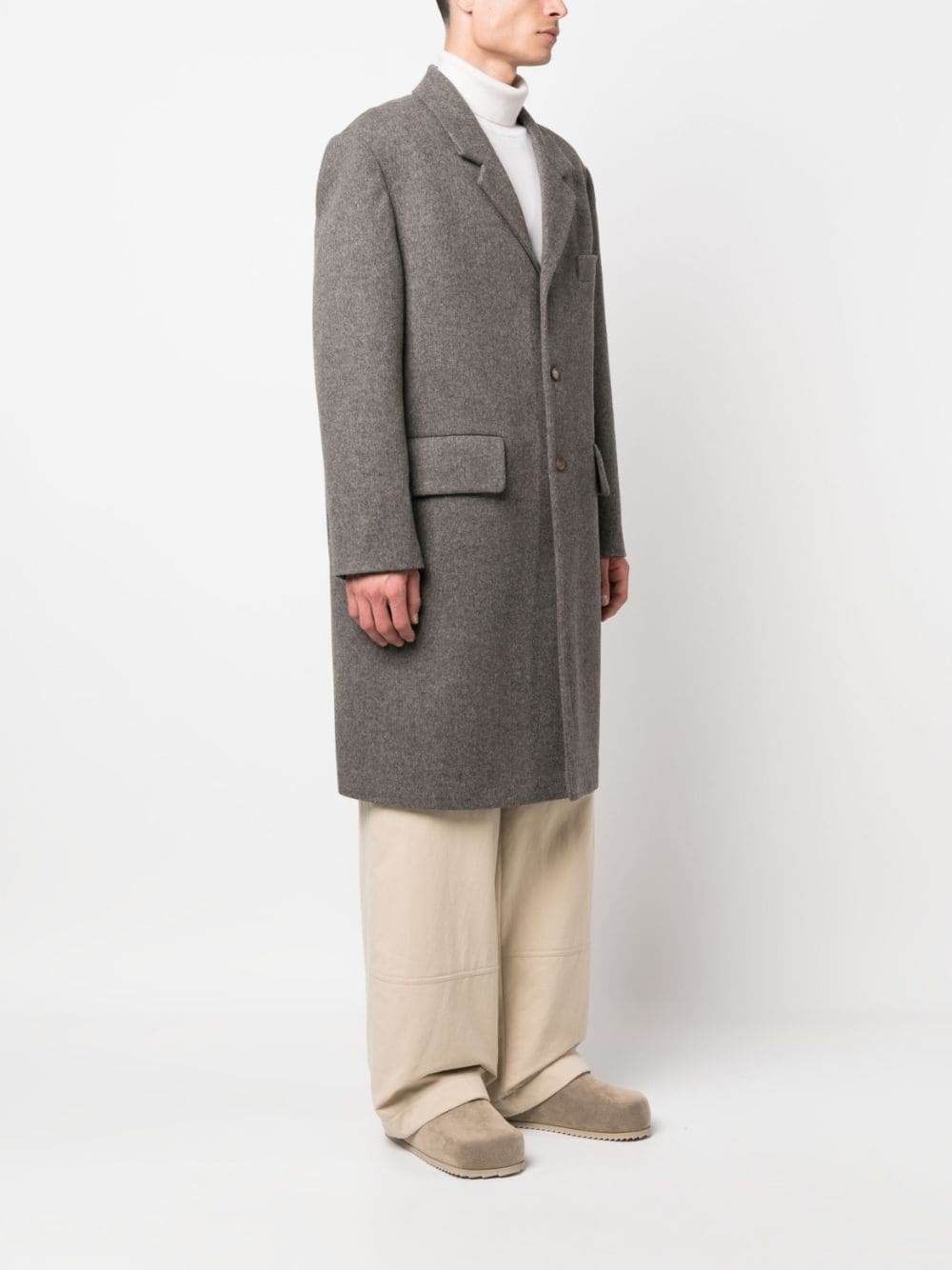 Shop Rier Single-breasted Wool Coat In Grau