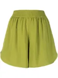 PAULA elasticated-waist silk short shorts - Green