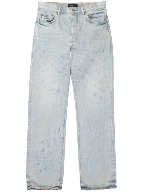 Purple Brand P011 monogram-embossed straight jeans
