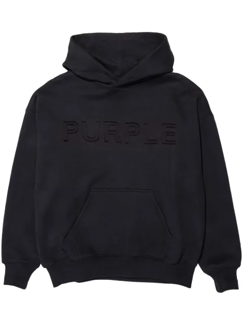 Purple Brand logo-embossed fleece hoodie