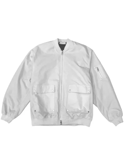 Purple Brand chamarra bomber con logo estampado