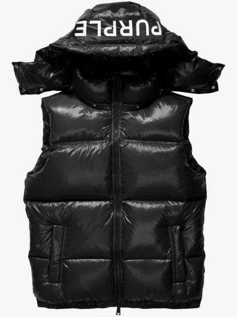 Purple Brand logo-print padded gilet
