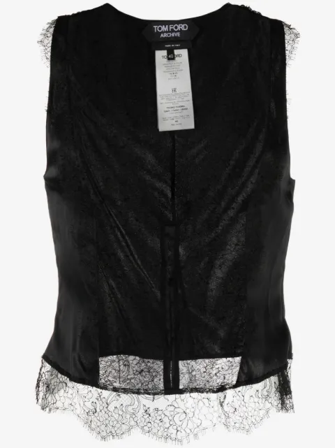 TOM FORD silk-satin lace camisole top
