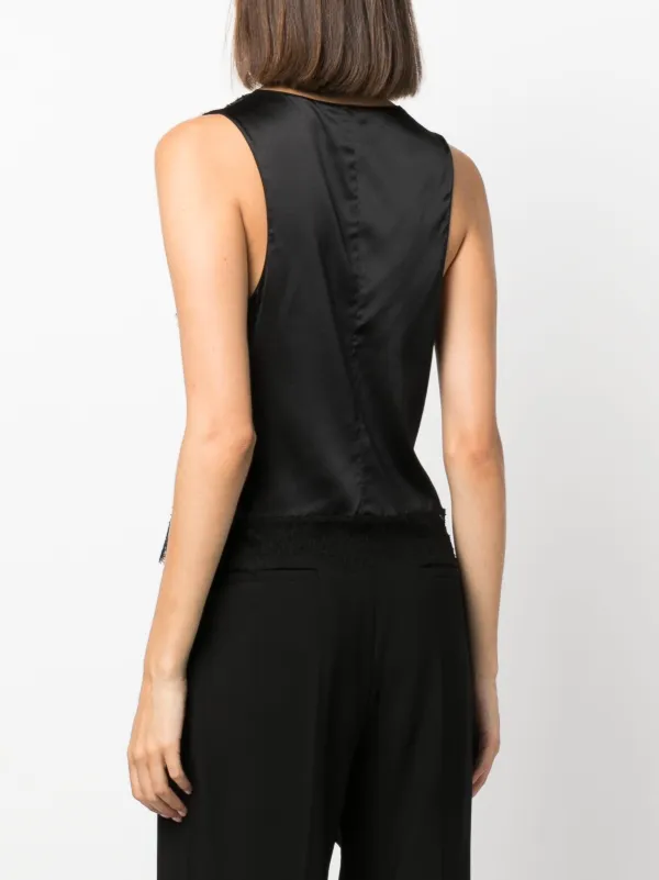 TOM FORD silk-satin Lace Camisole Top | Black | FARFETCH