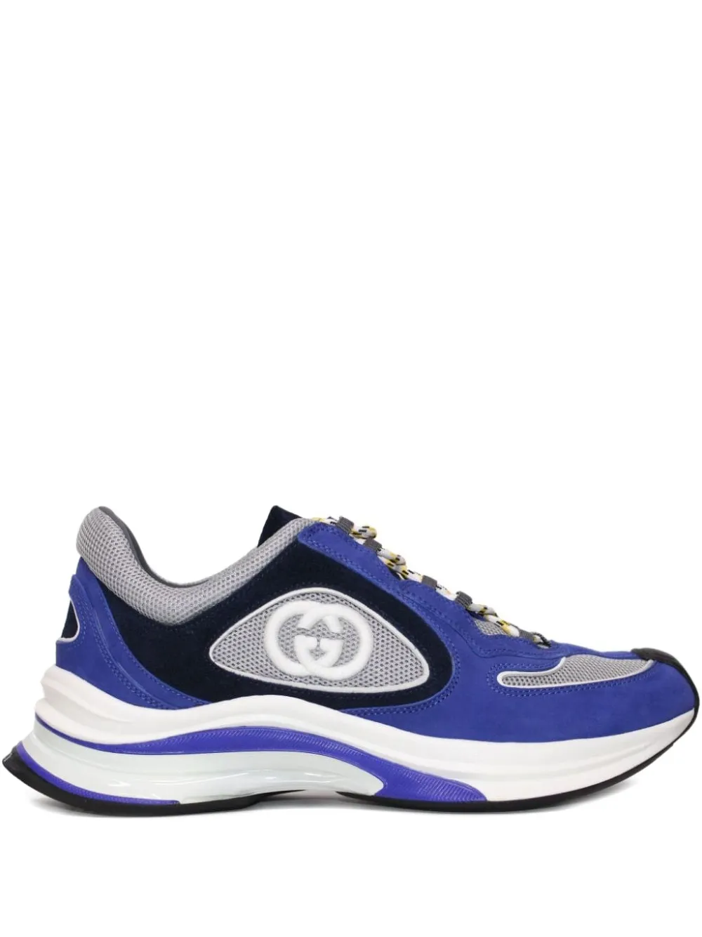 Gucci Run レースアップ スニーカー - ブルー Gucci Run レースアップ スニーカー - ブルー