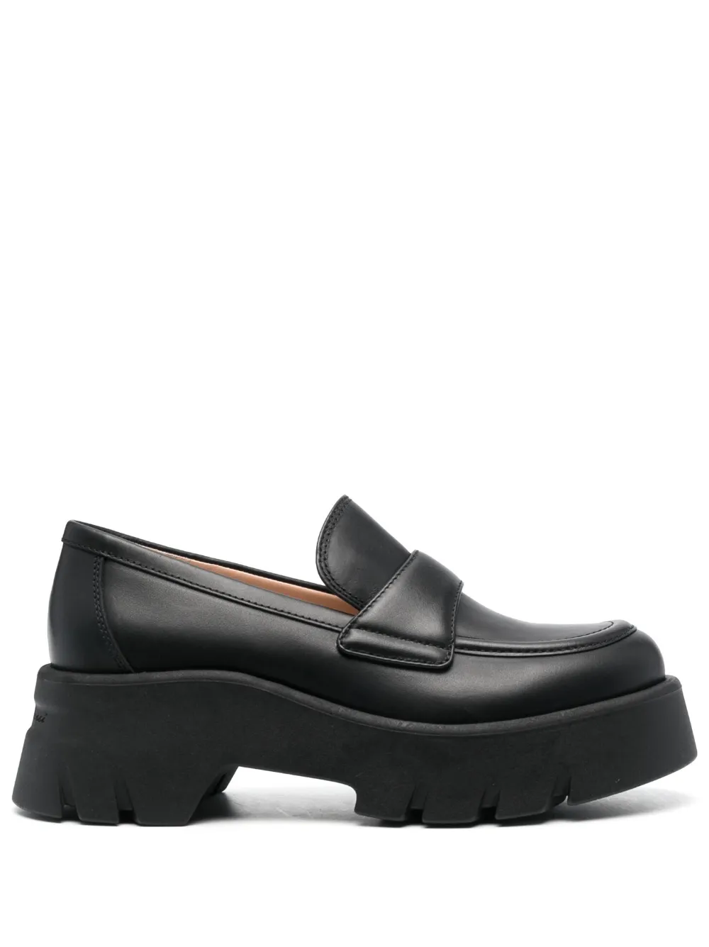 Gianvito Rossi Argo Leather Loafers In Black