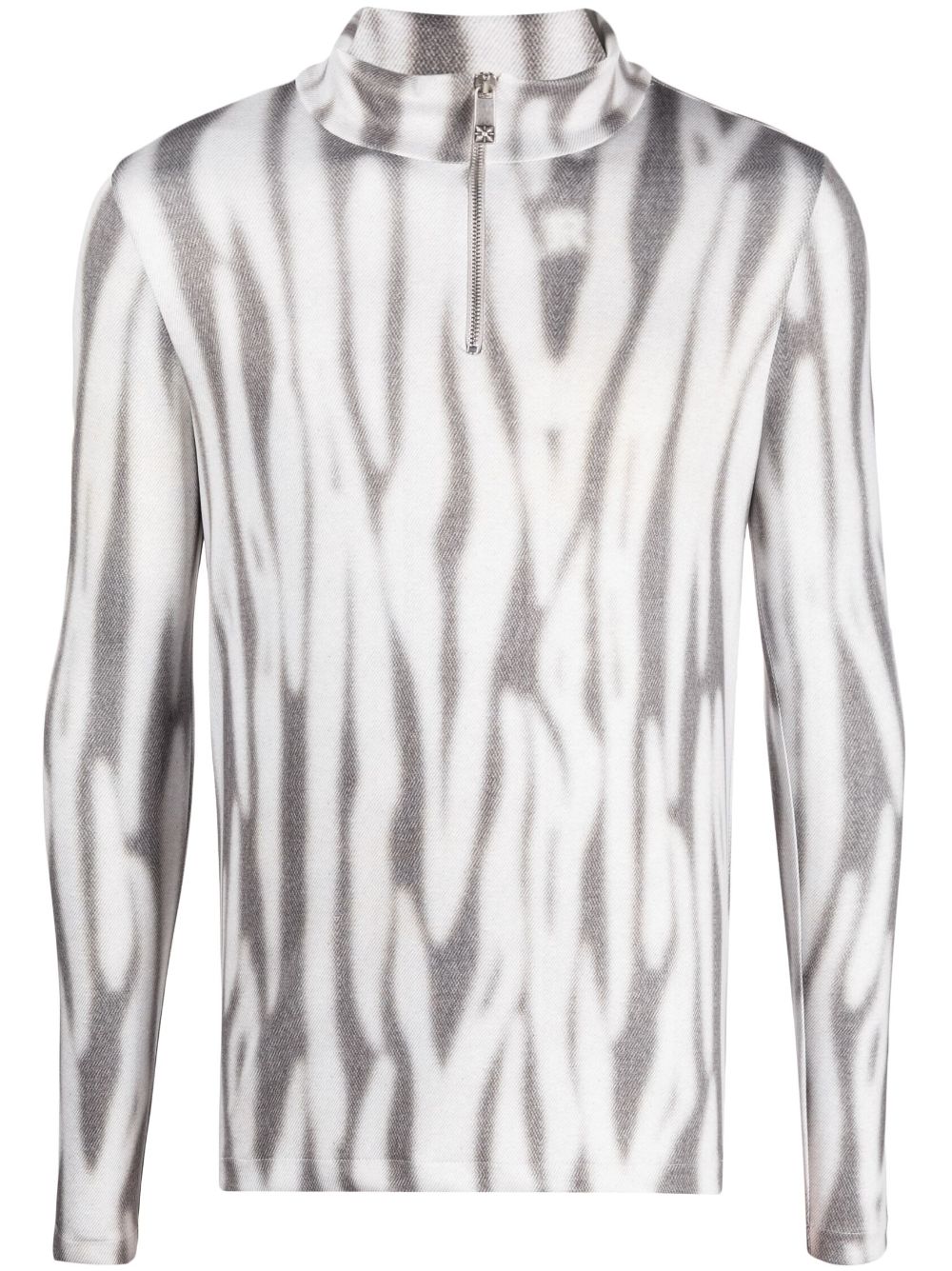 graphic-print half-zip T-shirt