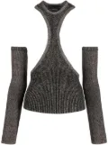 John Richmond ribbed glittered singlet - Grey