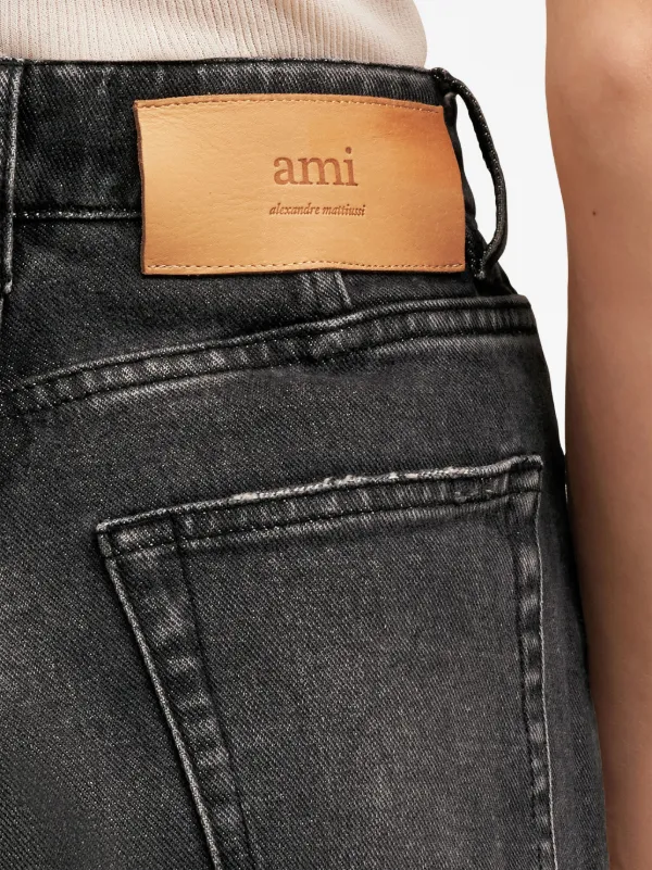 AMI Paris Pantalones Anchos Con Tiro Medio Negro FARFETCH CL
