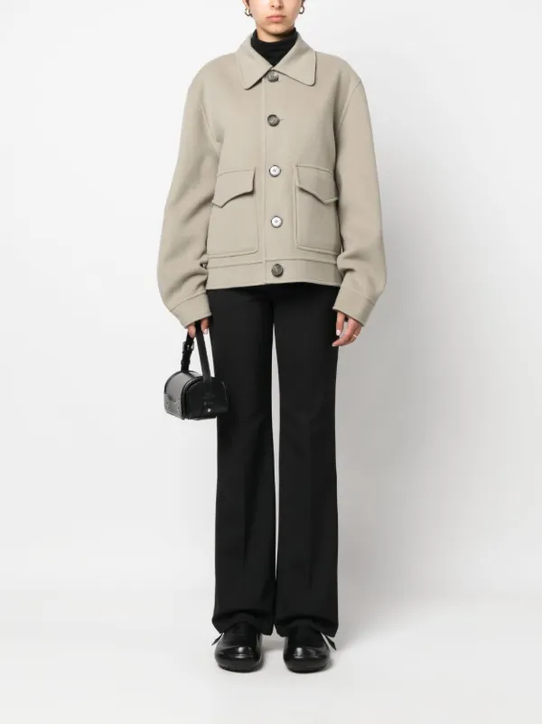 AMI Paris pointed-collar Buttoned Jacket - Farfetch