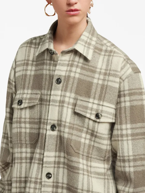 Plaid button up jacket hotsell