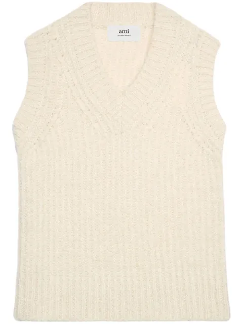 AMI Paris ribbed V-neck vest